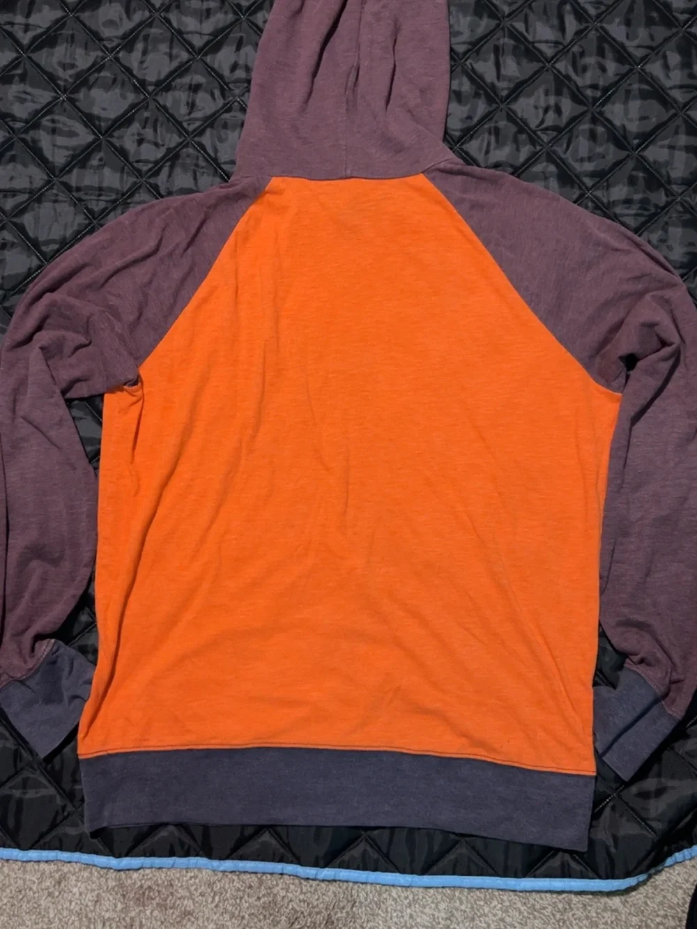American Eagle Outfitters Orange, Teal & Plum Colorblock Hoodie
